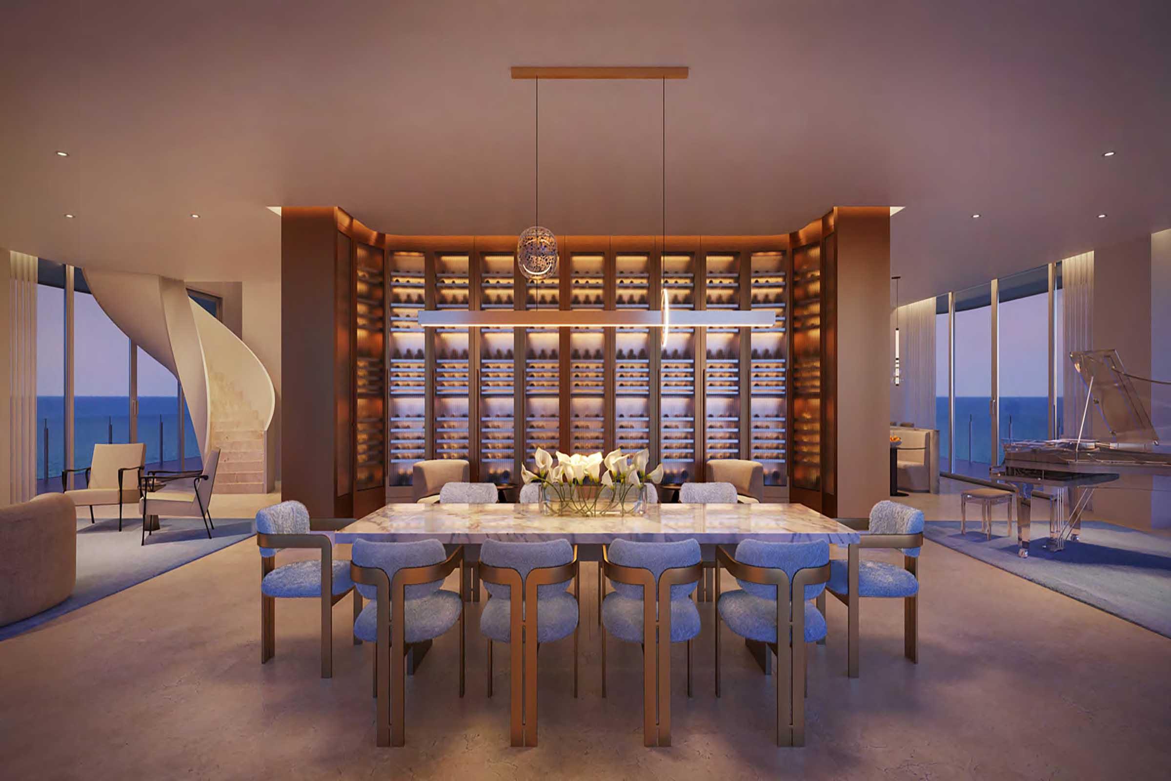 Rendering of The Ritz-Carlton South Beach Penthouse Dining Room